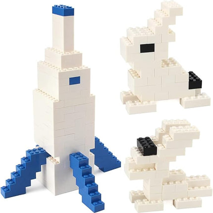 Feleph 320 Pieces 2x4 White Bricks Parts Classic Building Blocks Creative Play Set Toy Accessories Combine with 3001 Major Brick Brands (White)