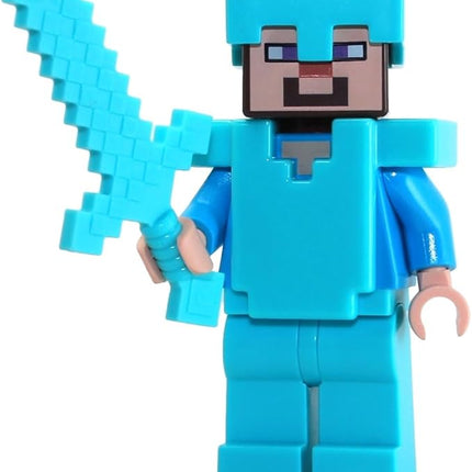 LEGO Minecraft Steve with Diamond Armor and Sword