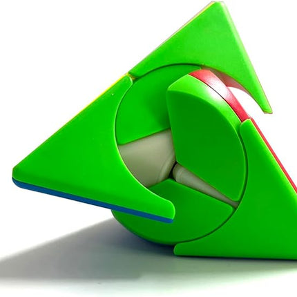 Pyraminx Magic Cube, Stickerless 2x2 Pyramid Speed Cube Creative Triangle Cube Puzzle Toys, Brain Teaser Puzzles (Windmill Pyramid)