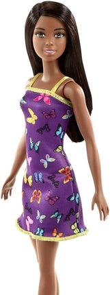 Barbie Doll (11.5 Inches) with Colorful Butterfly Logo Print Dress & Strappy Heels, Ages 3 & Up