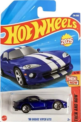 Hot Wheels '96 Dodge Viper GTS [Blue], Then & Now 4/10, 176/250, 1:64 Scale Diecast Car