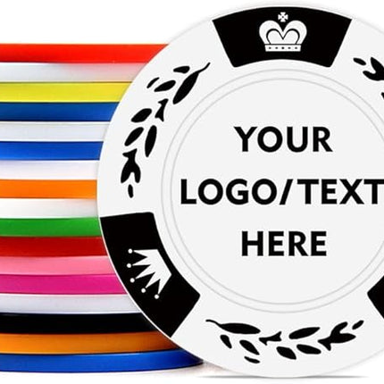 100 Personalized Poker Chips, Print with Your Text and Logo, Suitable for Corporate Event, Poker Night, Card Club, Board Game, Party