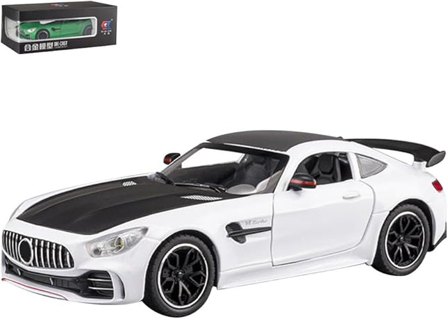 1/24 Benz AMG GTR Model Car Alloy Diecast Pull Back Vehicle Cars with Lights AMG GTR Toy Car Great Gift for Boys & Girls