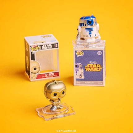 Funko Bitty POP! Star Wars - Luke, 4-Pack - Luke Skywalker, OBI-Wan Kenobi, Jawa and A Surprise Mystery Mini Figure - 0.9 Inch (2.2 Cm) Collectable - Stackable Display Shelf Included - Gift Idea