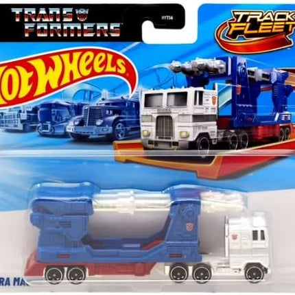Mattel Hot Wheels Track Fleet, Ultra Magnus Robot Hauler, 1:64 Scale Diecast Vehicle, Blue