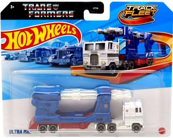 Mattel Hot Wheels Track Fleet, Ultra Magnus Robot Hauler, 1:64 Scale Diecast Vehicle, Blue