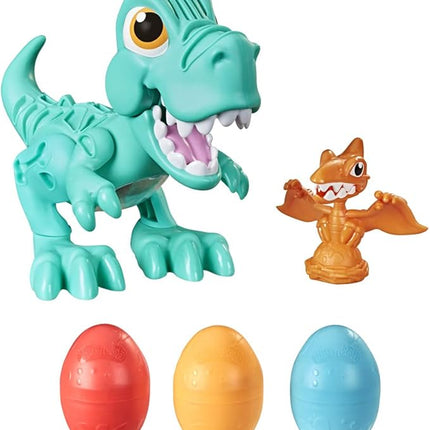 Play-Doh Dino Crew Crunchin' T-Rex Toy for Kids 3 Years and Up with Funny Dinosaur Sounds and 3 Eggs, 2.5 Ounces Each, Non-Toxic