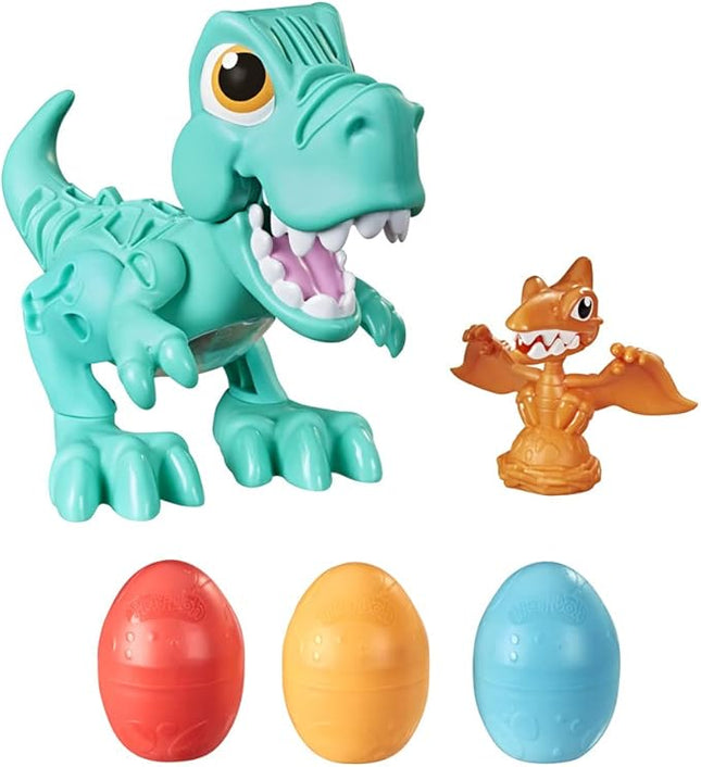 Play-Doh Dino Crew Crunchin' T-Rex Toy for Kids 3 Years and Up with Funny Dinosaur Sounds and 3 Eggs, 2.5 Ounces Each, Non-Toxic