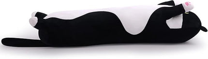 Long Plush Cat Toy Pillow Stuffed Animal Cat Kids Plush Toy Pillow for Kids and Girls Toy Doll (Black&White,90cm/35.4in)