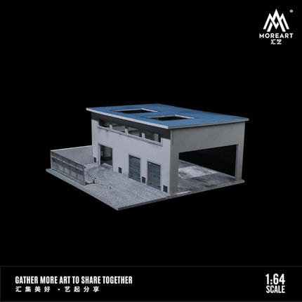 1:64 Scale Diorama Collection with LED Lighting - Includes Factory Building, DTM Light Version Track, Initial D Container, and More, Perfect for Mini GT, Time Micro, Hot Wheels, Tomica Cars (Factory)