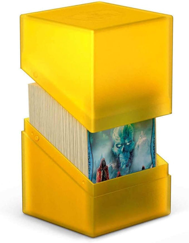 Ultimate Guard Boulder 100+ Classic, Deck Case for 100 Double-Sleeved TCG Cards, Amber, Secure & Durable Storage for Trading Card Games, Soft-Touch Finish