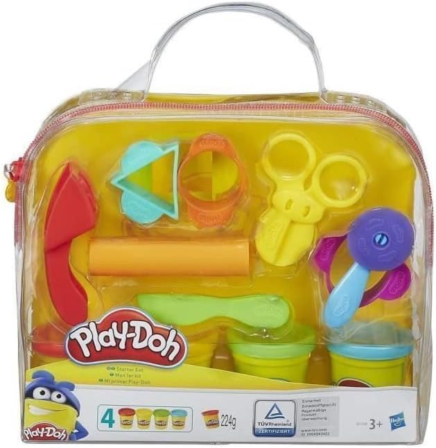 Play-Doh Starter Set, Games for Kids Aged 3 Years and Up, with 4 Colours & 5 Essential Tools