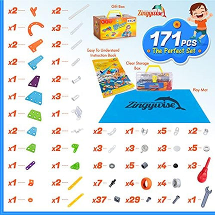 STEM Building Toy for 7-12 Year Old Boys - 7-in-1 Models Kids Love to Build and Play - 171Pcs Construction Set with Engineering Activity Kit - Best Birthday Gift Toy