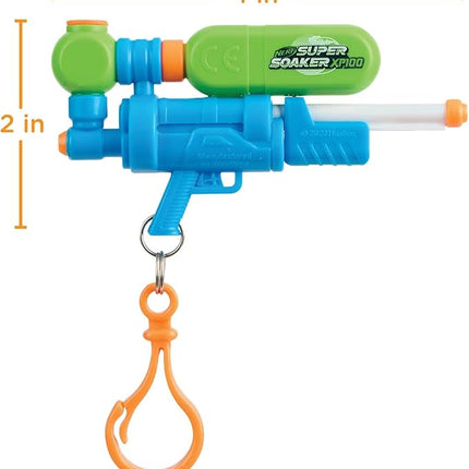 NERF Super Soaker Nano Soakers with Keychain – 2 Pack Mini Water Blasters with 18 Ft Range for Big Battles