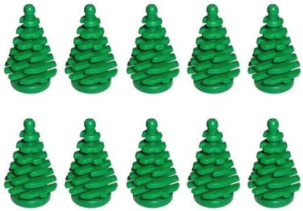 LEGO NEW 10 pcs GREEN PINE TREE SMALL 2x2x4 Plant Christmas City Town Building Forest Greenery Foliage Train Pack set boy girl part piece