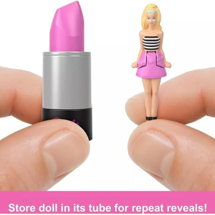 Barbie Mini BarbieLand Fashionistas Dolls, 1.5-inch Dolls in Lipstick Tube, Surprise Reveal (Styles May Vary) - Pack of 2