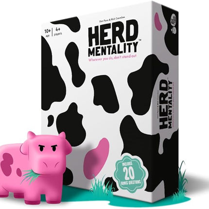 Herd Mentality: Udderly Funny Family Board Game | Easy & Fun for Big Groups of 4-20 Players | Includes 20 Extra Exclusive Questions