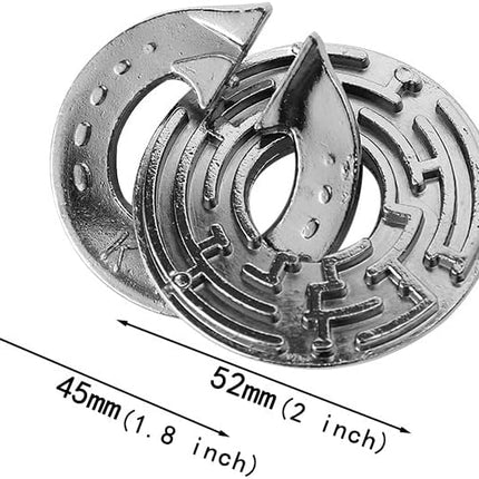 Brain Teaser Puzzles with Plastic Box,4 Pieces Metal Cast Puzzle Games Toys for Kids and Adults IQ Test,IQ Educational Box for Teens