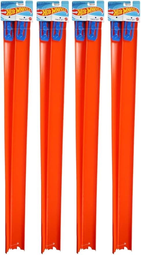 Hot Wheels Tracks Expansion Packs Track Pieces & Connectors 4 Packs of 2 (Straight Track)