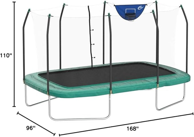 Skywalker Trampolines 14X8 15x9 FT Rectangle Trampoline with Enclosure Net