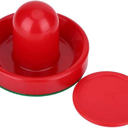 Table Air Hockey Red Pushers and Pucks Set, Plastic Air Hockey Goalies Pushers Pucks Set for Standard Air Hockey Tables
