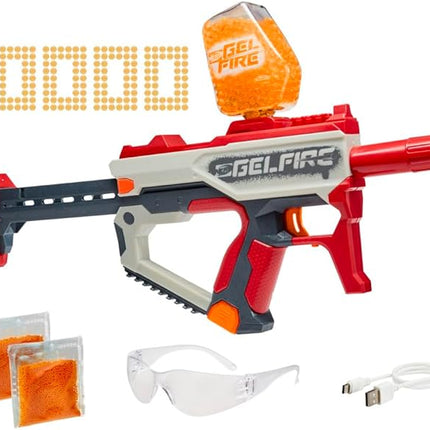 Nerf Pro Gelfire Mythic Full Auto Blaster & 10,000 Gelfire Rounds, 800 Round Hopper, Rechargeable Battery, Eyewear, Ages 14 & Up