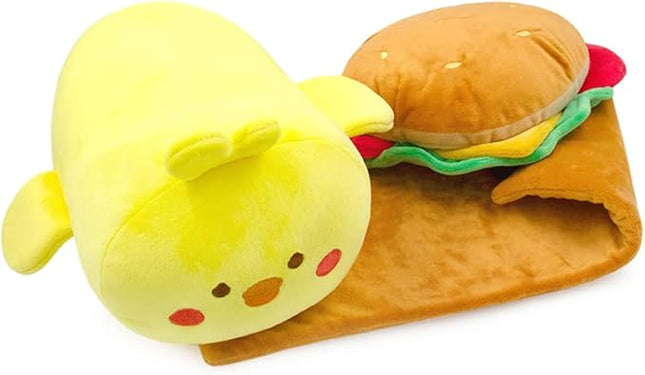 Anirollz Chickiroll Plush in Burger Outfitz (12") – Kawaii Medium Stuffed Animal with Removable Costume – Cute Squishy Plush Toy Gift for Girls & Collectors