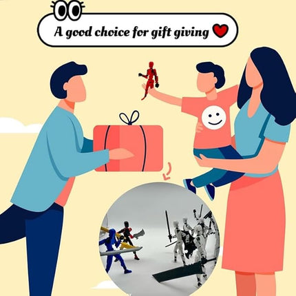 3D Printed 5.54-inch Multi-Jointed Action Figures Dummy13, Full Body Mechanical Movable Toy, Multiple Accessories, Hand Painted Figure, Desk Decoration, Creative Gifts (Y-Gray Gentleman)