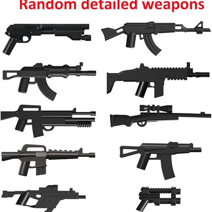 50pcs Action Figure, Minifigure Stuffer Toys Building Sets, WW2 Army Building Block Toys, Military US German Soldier Style Weapon Sets