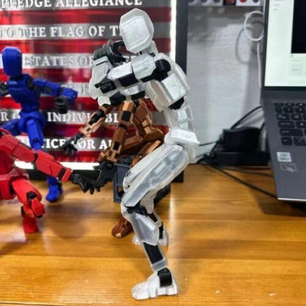 Titan13 Action Figure, Lucky Robot 13 Action Figures, 3D Printed Multi-Jointed Movable Action Figure, Dummy Robot 13 Figures Toy for Desktop Decorations Game Gifts (Transparency)