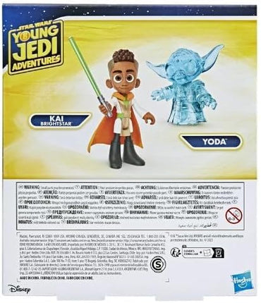 STAR WARS Pop-Up Lightsaber Training, Kai Brightstar & Yoda Action Figures, 4-Inch Scale Toys, Preschool Toys for 3 Year Old Boys & Girls