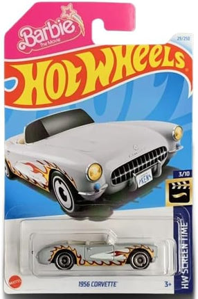 Hot Wheels 1956 Corvette Barbie (Gray) HW Screen Time 3/10, Diecast Car