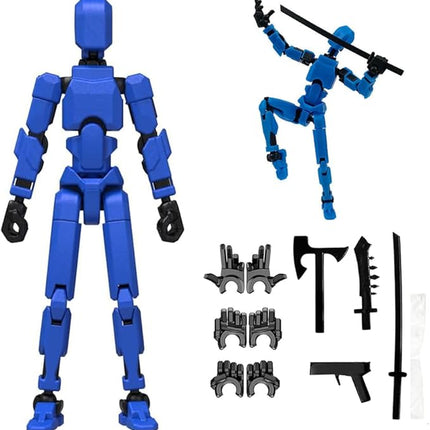 (Assembly Completed) 2025 New Titan 13 Action Figure Set,Lucky Robot 13 Action Figures,Multi-Jointed Movable Action Figure,Nova 13 Figure for Collectors Desktop Decorations (e- Blue)