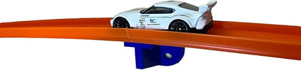 4 Pack Single Lane Wall Mount | Compatible with Hotwheels and Other 1/64 Scale Cars and Trucks (Blue)