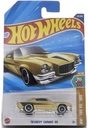 Hot Wheels '70 Chevy Camaro RS, HW '70's Vs. '90's Series, 1:64 Scale Diecast, Gold