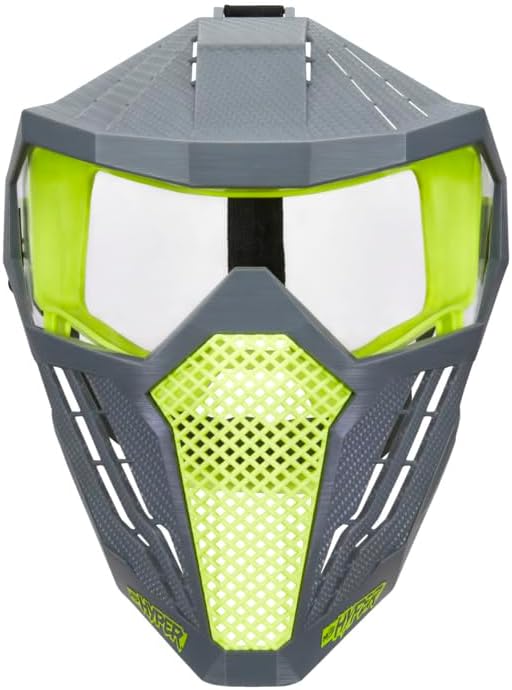 Nerf Hyper Face-Mask - Breathable Design, Adjustable Head Strap, Green Team Color - for Teens,-Adults