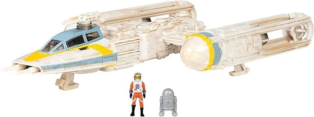 Star Wars Micro Galaxy Squadron Gold Leader's Y-Wing - 5-Inch Starfighter Class Vehicle with 1-Inch Jon Vander & R2-BHD Micro Figure Accessories