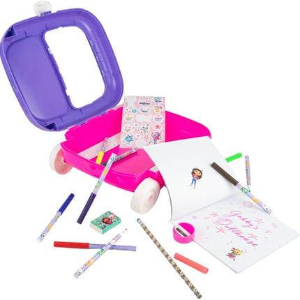 Innovative Designs Gabby’s Dollhouse Color and Roll Activity Set with Carrying Case, Stickers, & Art Supplies