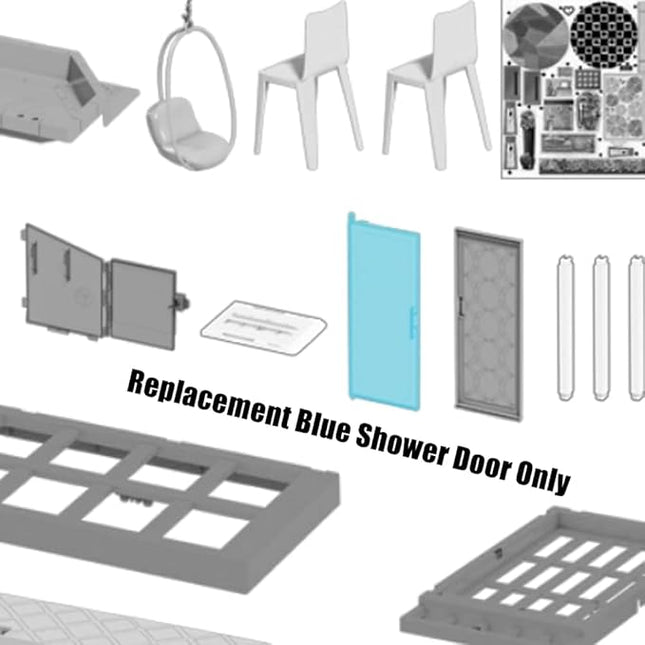 Barbie Replacement Part Dream-House Playset - GRG93 ~ Replacement Blue Shower Door