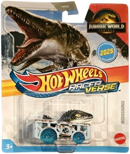 Hot Wheels Racer Verse, Jurassic World Rebirth Mosasaurus, New for 2025 Character Car, Diecast Vehicle