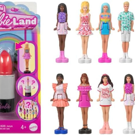 Barbie Mini BarbieLand Fashionistas Dolls, 1.5-inch Dolls in Lipstick Tube, Surprise Reveal (Styles May Vary) - Pack of 4