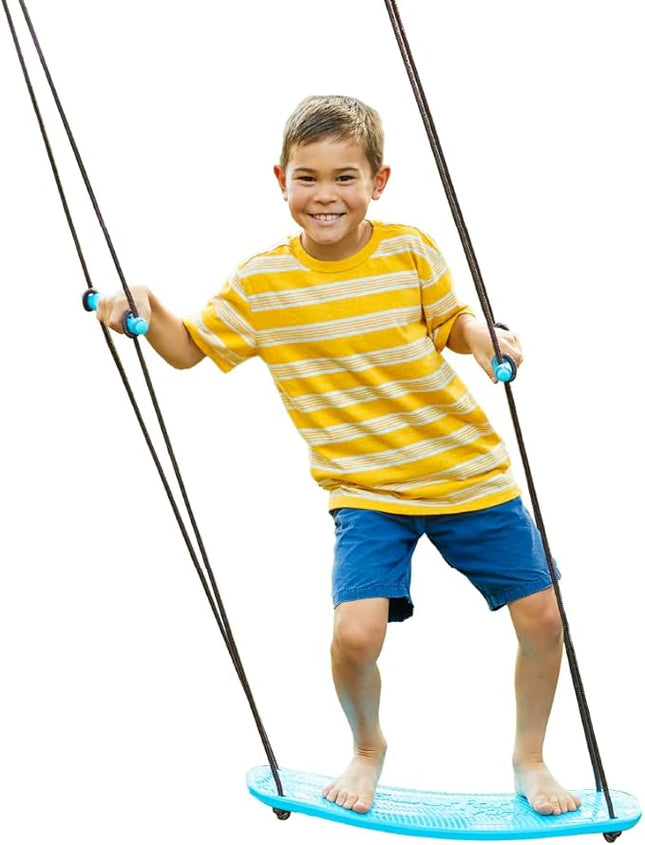 Swurfer Kick Stand Up Surfing Tree Swing Outdoor Swings for Kids Up to 200 Lbs - Hang from Up to 10 Feet High - Includes 24" SwingBoard, UV Resistant Rope, & Handles