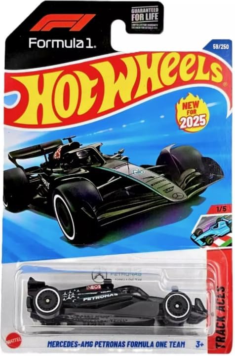 Hot Wheels Mercedes-AMG Petronas Formula One Team, Track Aces 1/5, 59/250, 1:64 Scale Diecast Vehicle