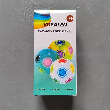 Vdealen Magic Rainbow Puzzle Ball, Fidget Ball Puzzle Brain Teaser Fidget Toy for Boys & Girls- Birthday Party Valentines Easter Christmas Stocking Stuffers for Kids Teen & Adults-2 Pack