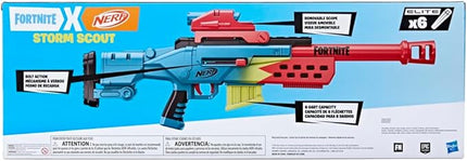 Nerf Fortnite Storm Scout Blaster, Nerf Scope, 6-Dart Clip, 6 Elite Nerf Darts, Bolt Action