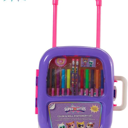 Disney Junior Super Kitties Color and Roll Activity Set with Carrying Case, Stickers, & Art Supplies
