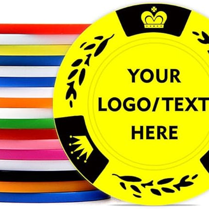 100 Personalized Poker Chips, Print with Your Text and Logo, Suitable for Corporate Event, Poker Night, Card Club, Board Game, Party
