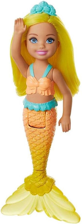 Barbie Dreamtopia Chelsea Mermaid Doll, 6.5-inch with Yellow Hair and Tail