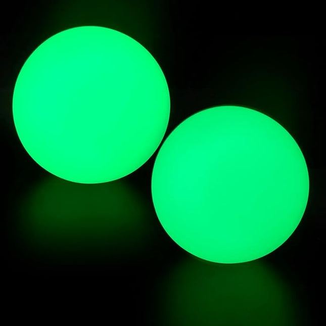 Street Hockey Balls Glow in The Dark Sports Balls for Indoor Outdoor Road Roller and Field Hockey Games(2 PCS 2.56 Inches)