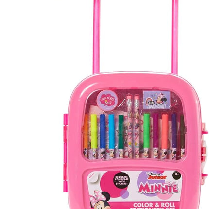 Innovative Designs Disney Minnie Mouse Color and Roll Activity Set with Carrying Case, Stickers, & Art Supplies